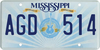 MS license plate AGD514