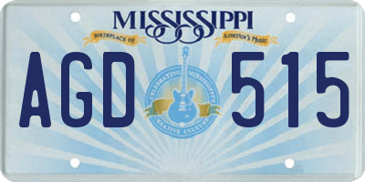 MS license plate AGD515