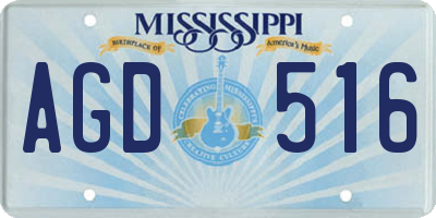 MS license plate AGD516