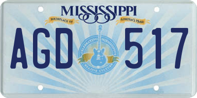 MS license plate AGD517