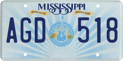 MS license plate AGD518