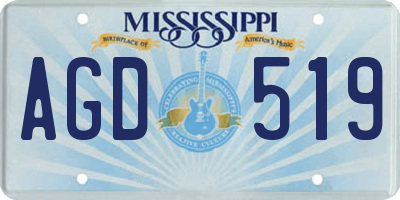 MS license plate AGD519