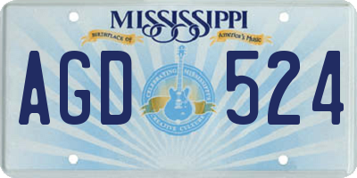 MS license plate AGD524