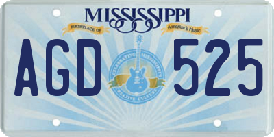 MS license plate AGD525
