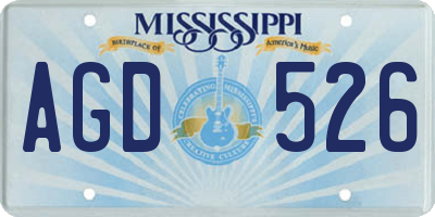 MS license plate AGD526