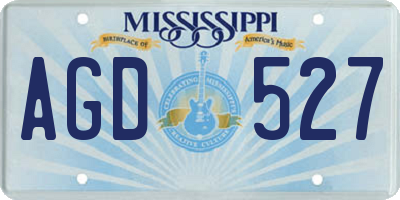 MS license plate AGD527