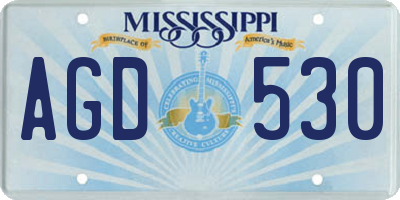 MS license plate AGD530