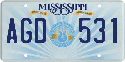 MS license plate AGD531