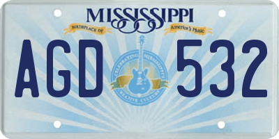 MS license plate AGD532