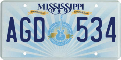 MS license plate AGD534