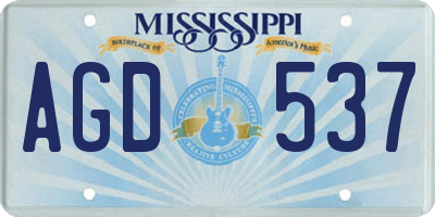 MS license plate AGD537