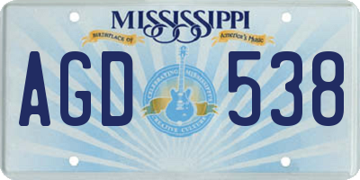 MS license plate AGD538