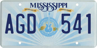 MS license plate AGD541