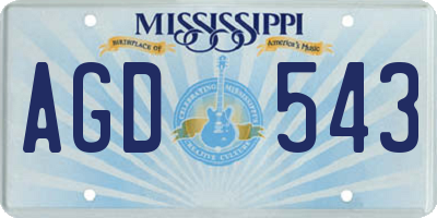MS license plate AGD543