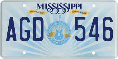 MS license plate AGD546