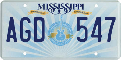 MS license plate AGD547