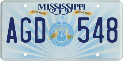 MS license plate AGD548