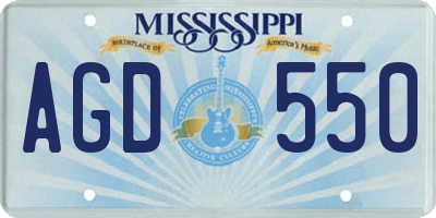 MS license plate AGD550