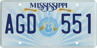 MS license plate AGD551
