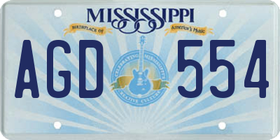 MS license plate AGD554