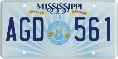 MS license plate AGD561