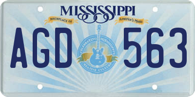 MS license plate AGD563