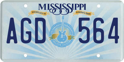 MS license plate AGD564