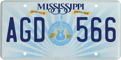MS license plate AGD566