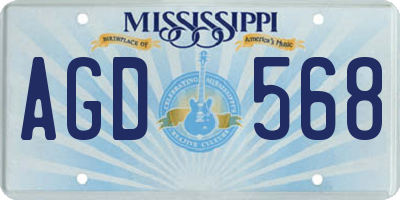 MS license plate AGD568