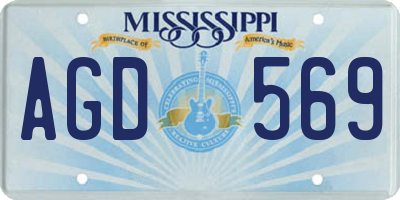 MS license plate AGD569