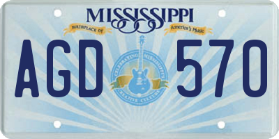 MS license plate AGD570