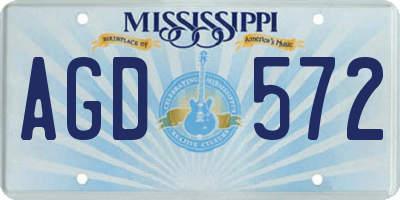 MS license plate AGD572