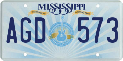 MS license plate AGD573