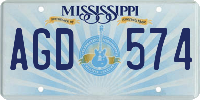 MS license plate AGD574