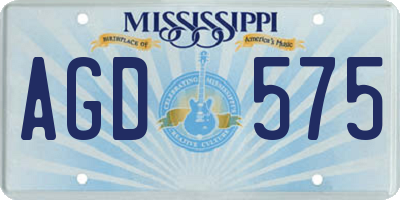 MS license plate AGD575