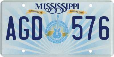 MS license plate AGD576