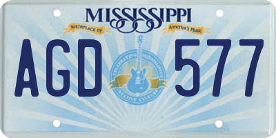 MS license plate AGD577