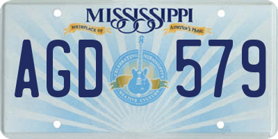 MS license plate AGD579