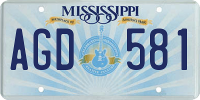 MS license plate AGD581
