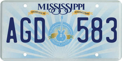 MS license plate AGD583