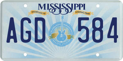 MS license plate AGD584