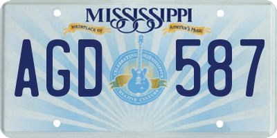 MS license plate AGD587