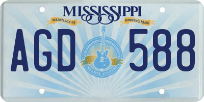 MS license plate AGD588