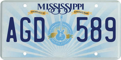 MS license plate AGD589