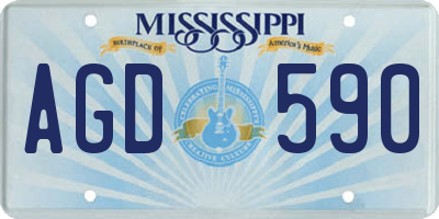 MS license plate AGD590