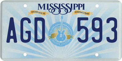 MS license plate AGD593