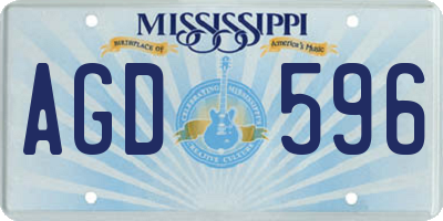 MS license plate AGD596