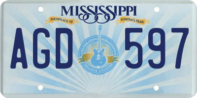 MS license plate AGD597