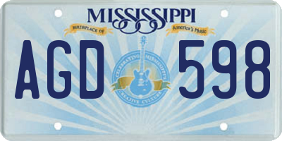 MS license plate AGD598