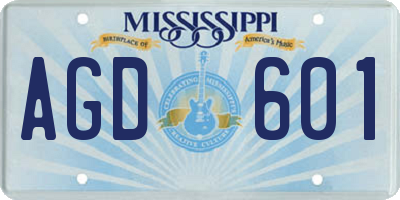 MS license plate AGD601